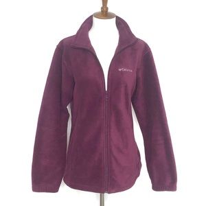 Columbia Grape Purple Zip Athletic Fleece Jacket